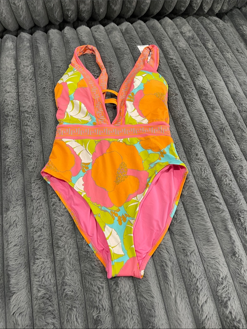 NWT Trina Turk Pink, Orange & Green Floral One-Piece Swimsuit